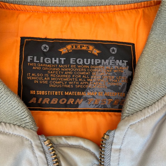 Vintage jep’s Flight Equipment gray XXL Nylon bomber Jacket - Picture 4 of 10